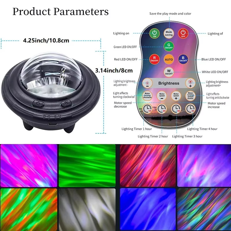 Starlight Projector Night Light Aurora Colorful Light Home Bedroom Decoration Starlight Christmas Light Children'S Gift USB Line