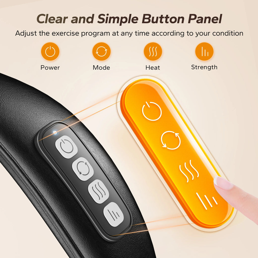 Cordless Neck Massager for Pain Relief Deep Tissue Shiatsu Neck Shoulder Massager with Heat Back Massager for Home Office